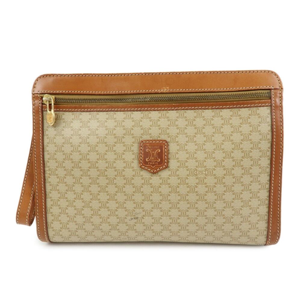 Celine Macadam Triomphe Clutch Beige